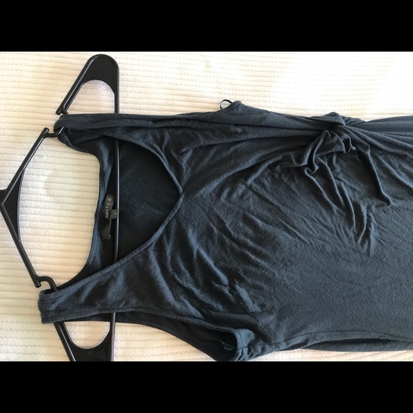 Dusty Teal Side Twist Midi Dress - Picture 5 of 5